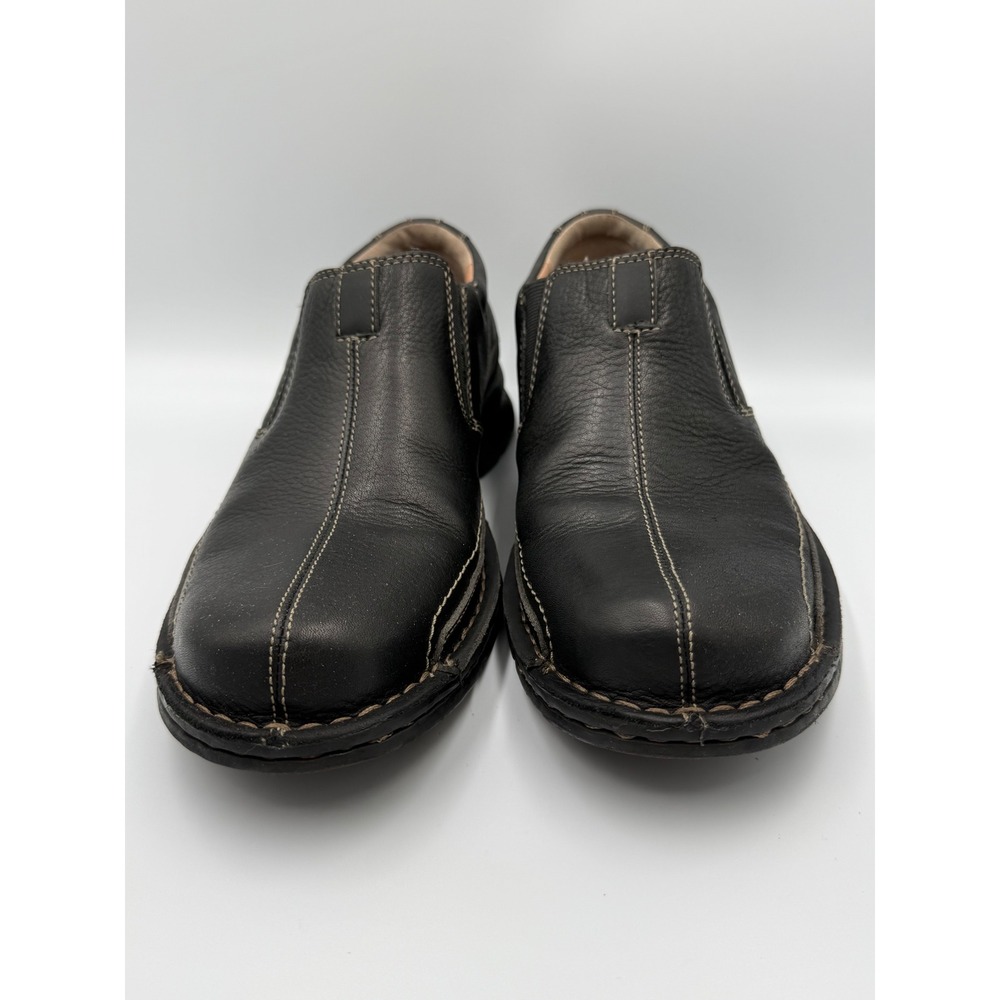 Men's Black Slip-On Leather Casual Shoes
